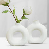 Pair Of 2 Ceramic Donut Vase