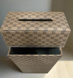 High Quality Leather Tissue Box with Dust Bin