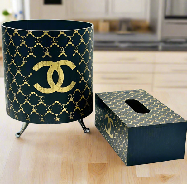 Gucci & LV Style Dust Bin & Tissue Box