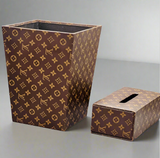 High Quality Leather Tissue Box with Dust Bin