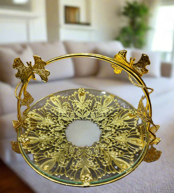 Royal Gold Plated Basket Tray