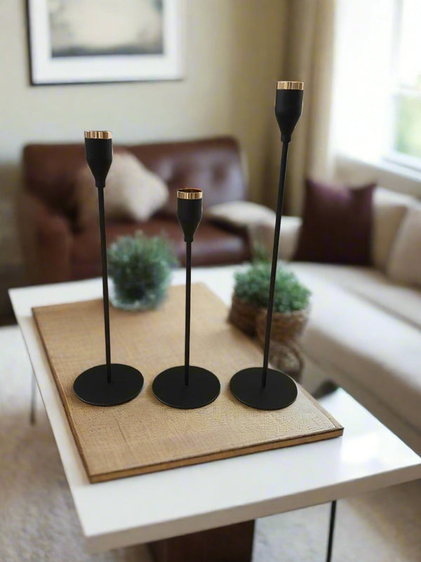 3 Ps Black Candle Holder