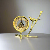 Nordic Brass Bird Desk Clock