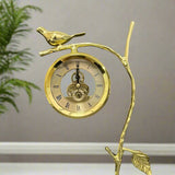 Nordic Brass Bird Desk Clock