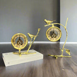 Nordic Brass Bird Desk Clock