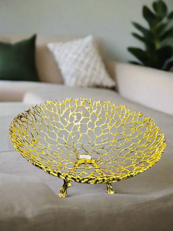 Imported Gold Decorative Fruit Basket