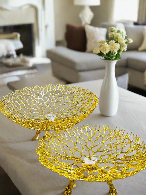 Imported Gold Decorative Fruit Basket