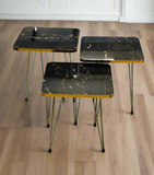 3Nesting Square Tables With Metal Stands