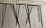 3 Nesting Round Tables With Metal Stands