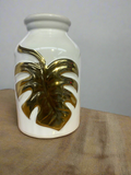 Ceramic Flower Vase Gold Leaf