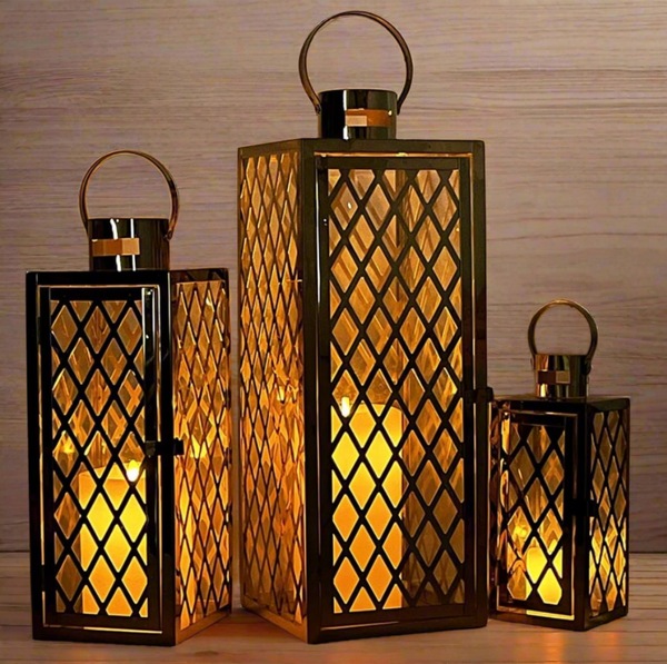 3 Pc Luxury Modern Outdoor/Indoor Lantern