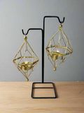 Alpha Vivant Gold Geometric Hanging Candle Holders