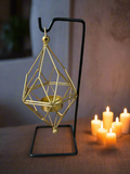 Alpha Vivant Gold Geometric Hanging Candle Holder