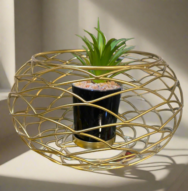 Metal Cage With Plant Holder