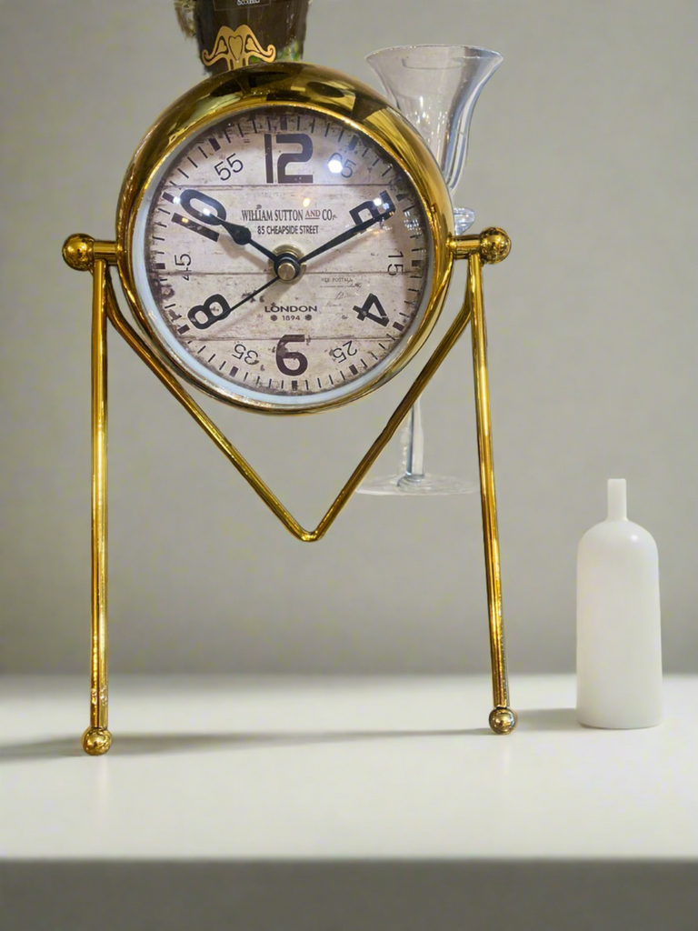 Antique Brass Stand Clock