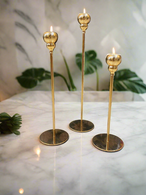 3Ps Gold Candle Holder