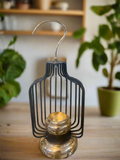 Black Cage Pair Candle Holder