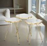 3 Nesting Table With Metal Stand