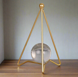 Triangle Gold Stand with Crystal Ball