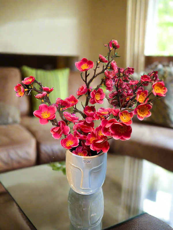 Ceramic Face Pod with Flowers